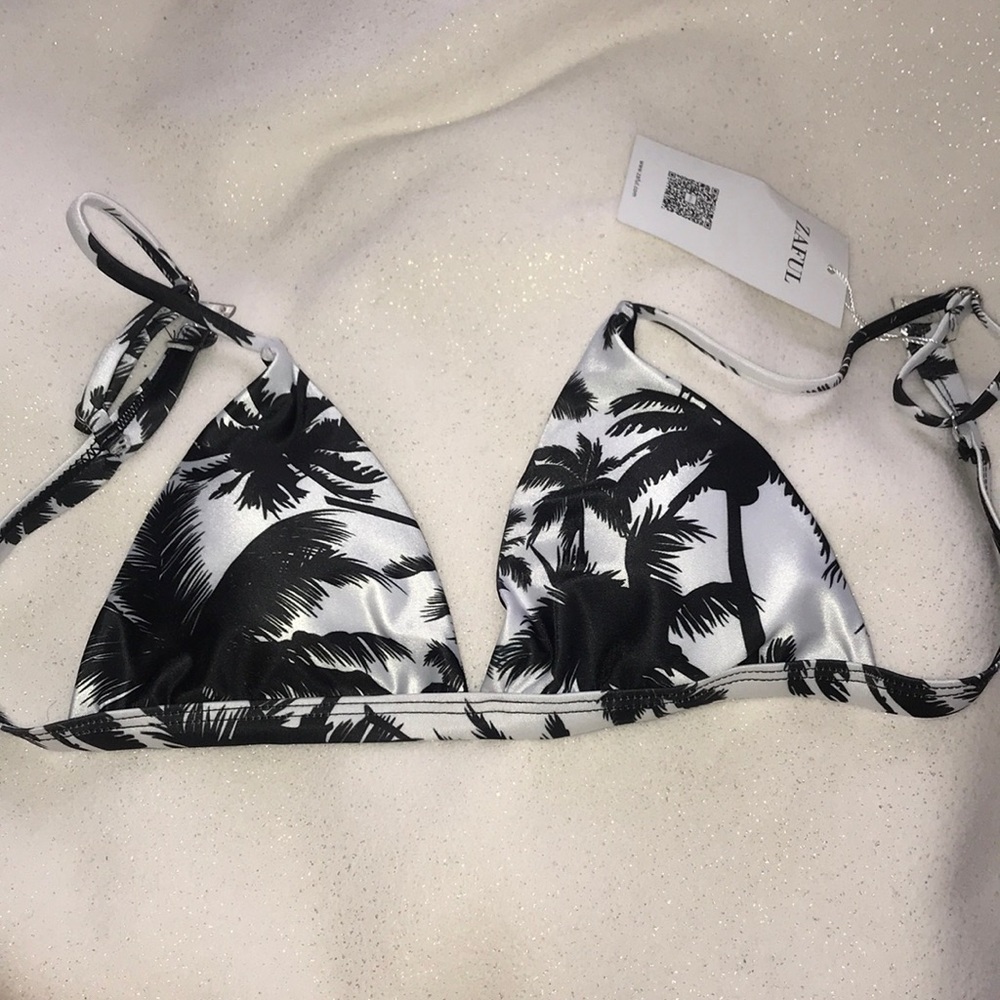 Zaful Palm Tree Bikini Top